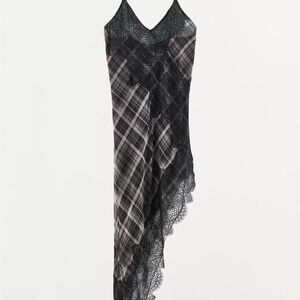 Zara Black and Gray Asymmetrical Dress